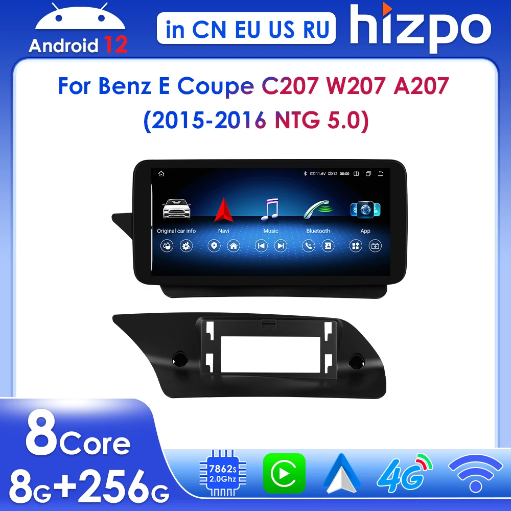 

Hizpo беспроводной Carplay Android для Mercedes Benz E-Class 2-дверный C207 W207 A207 2015 2016 NTG 5,0 мультимедиа 10,33 "QLED экран