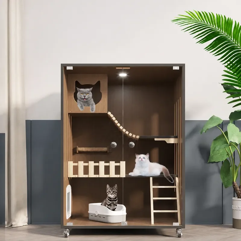 Indoor Cat Cage Villa Small Apartment Pet Cabinet House Luxury Furniture