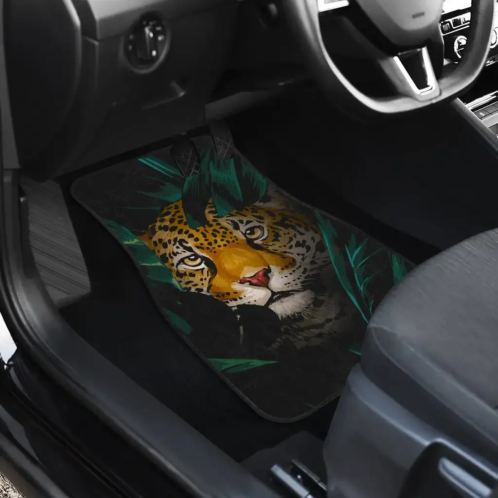 Leopard Wild Car Floor Mats, dianteiro e traseiro acessórios do carro, conjunto completo, 4 pcs, Ci220520-04