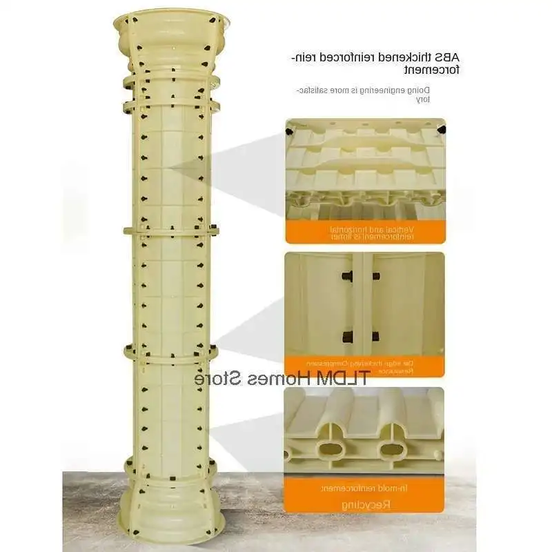 Outdoor Courtyard Roman Column Mold ABS Plastic Concrete Cylinder Mold for Gardening Roof Support Forming Building Formwork
