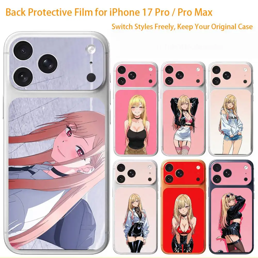 

Cute Girl K-Kitagawa M-Marin Premium Skin Wrap for iPhone 17 Pro/Max, Back Frame Camera Protective Decal (Not Case)