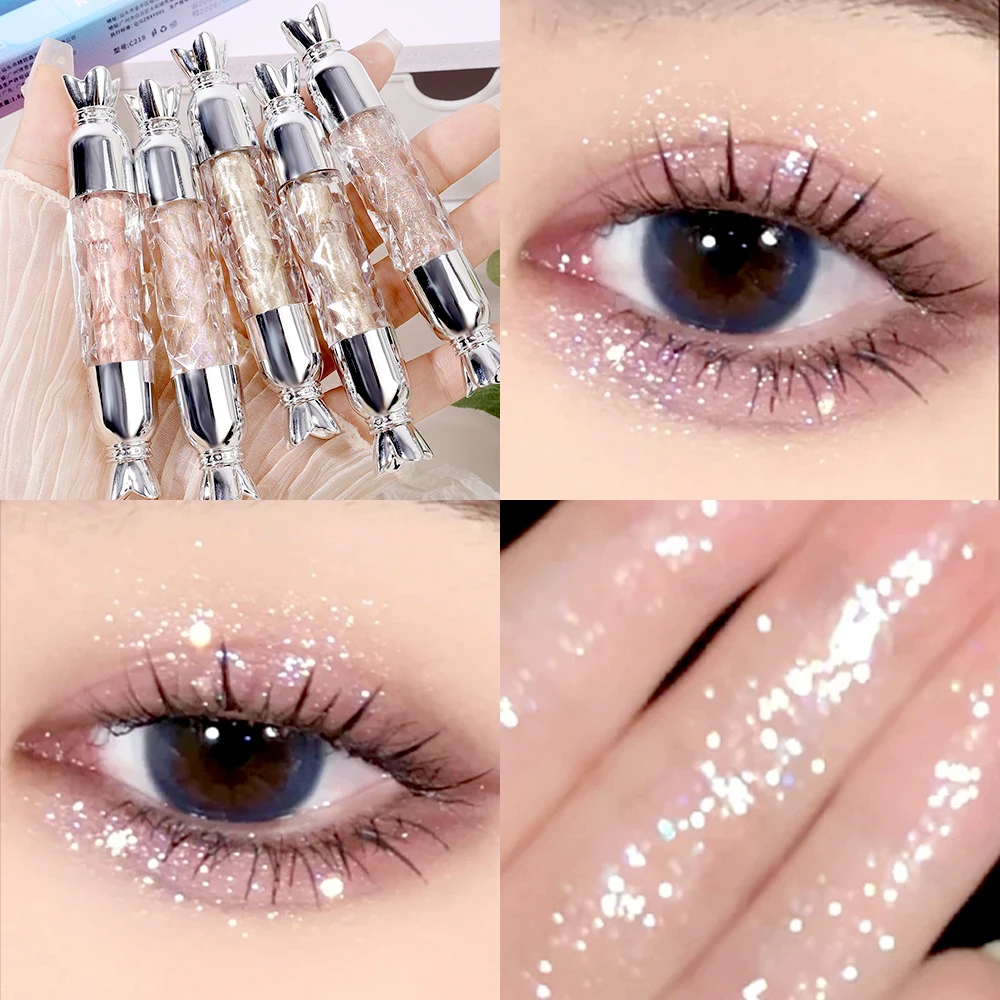 Bâton de fard à barrage liquide scintillant, 5 couleurs, imperméable, paillettes brillantes, surligneur, eye-liner, stylo eye-liner, maquillage des yeux, cosmétique