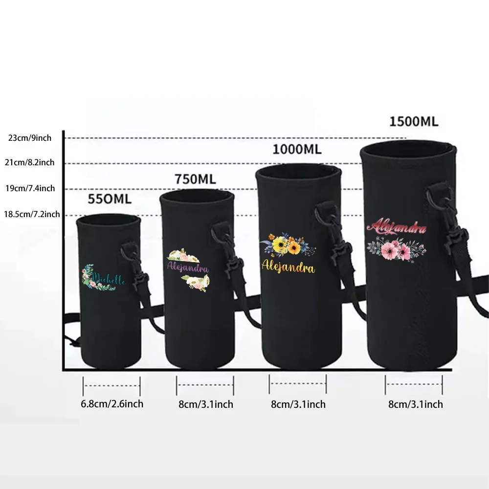Personalized Customized Name Portable Thermal Cup Sleeve 550-1500ML Capacity Water Cup Cover Custom Product Insulation Sleeve