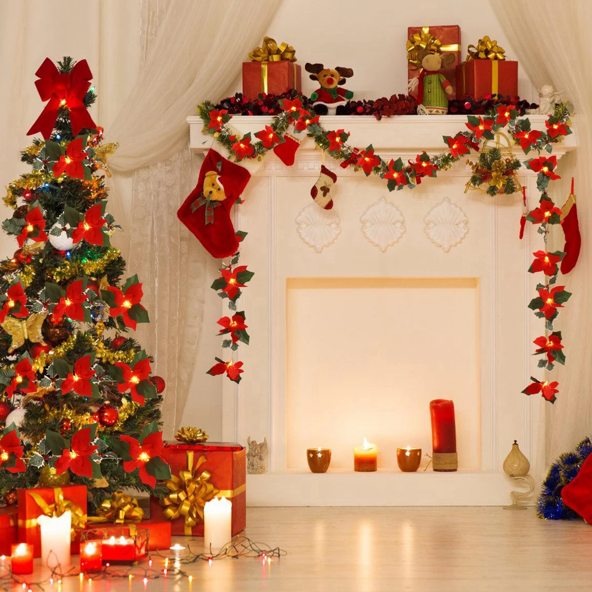 Christmas LED String Lights Garland Merry Cristmas Decoration for Home 2024 Light Xmas Ornament Navidad Natal New Year Gift 2025