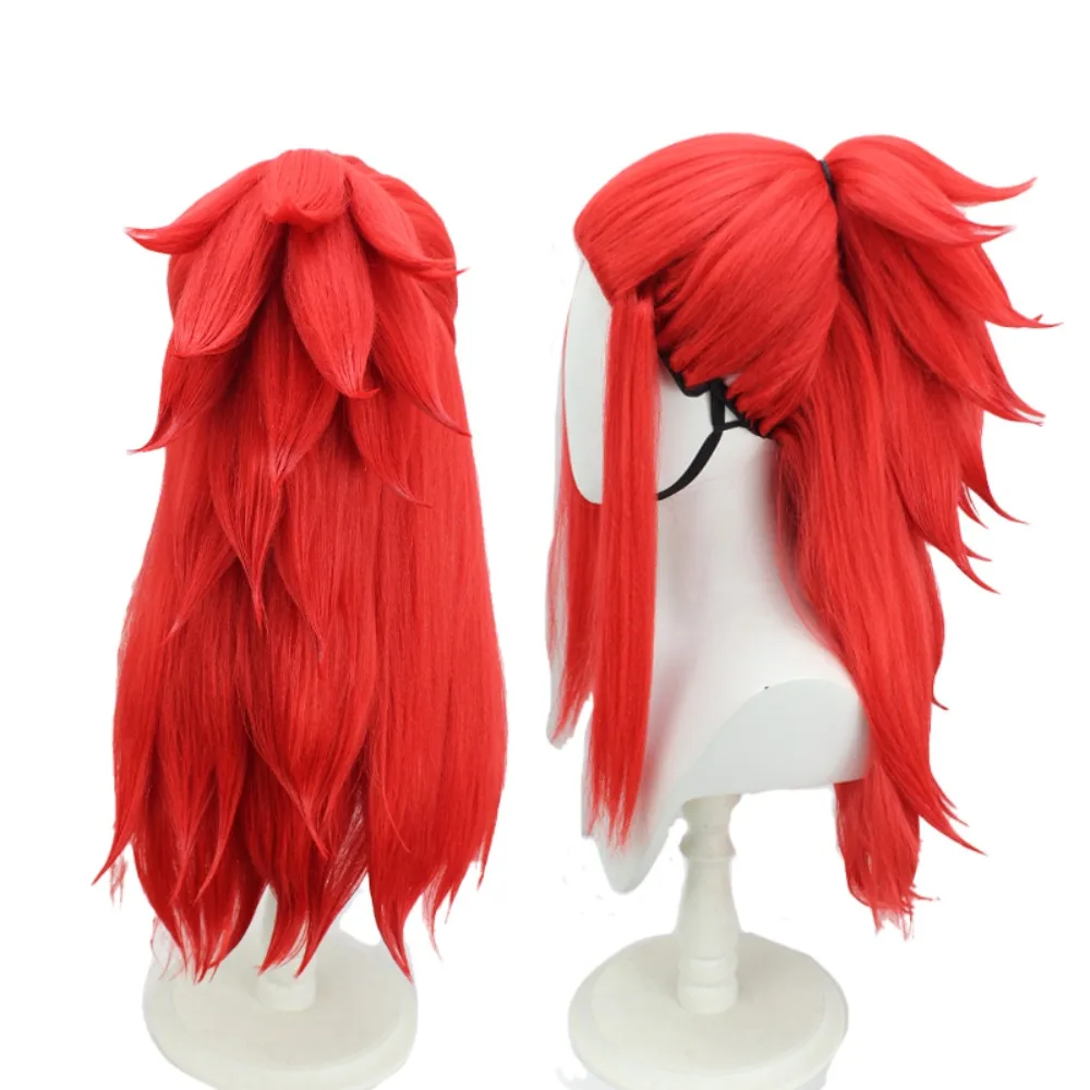 Bleach Renji Abarai Cosplay Wig Red Cornrows Anime Hair for Men Boys Cos Costume Party