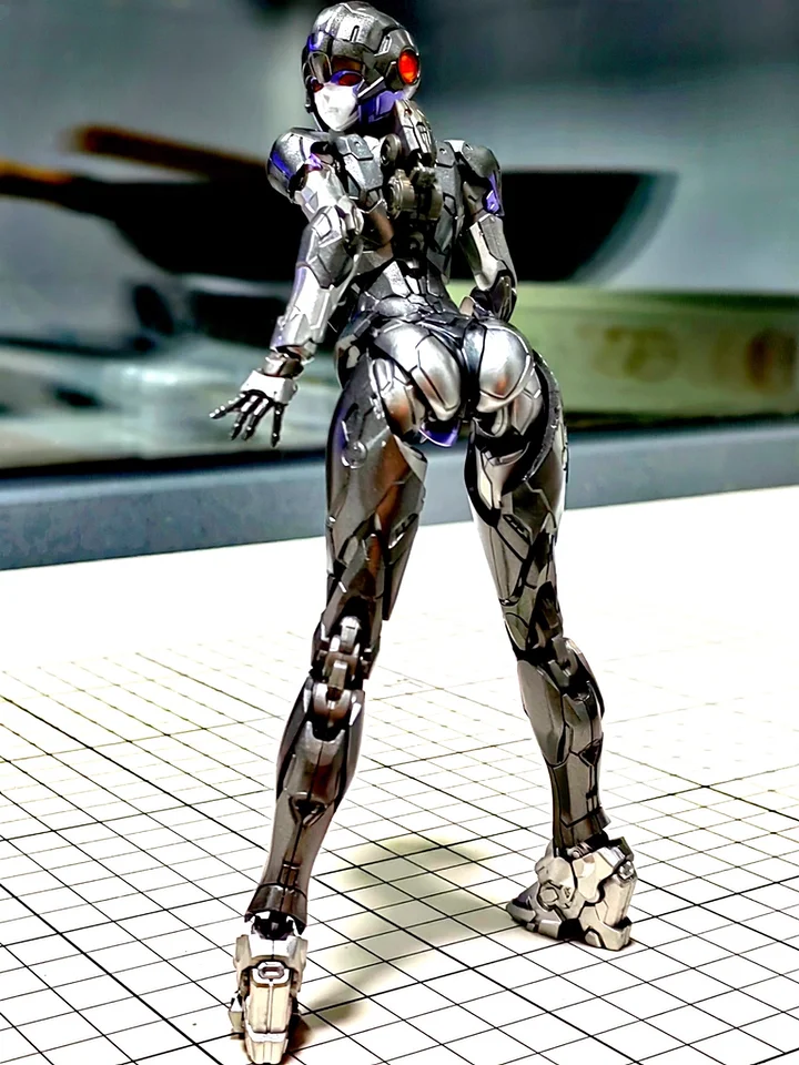 [Gerepareerde versie] MD002B Black Arcee Premium Painted Model Kit - 1:1 Originele Wind en Thunder Arcee Mecha Musume