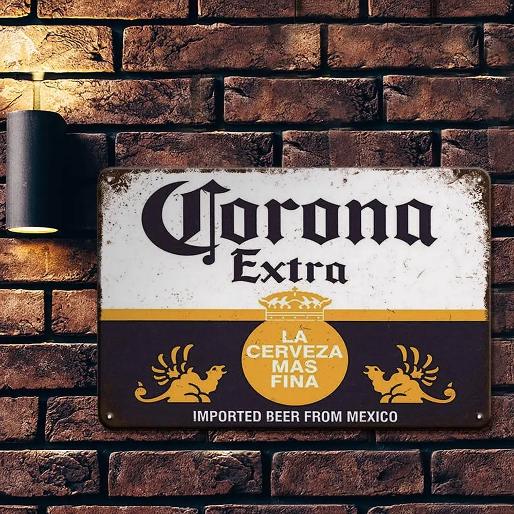 Bar Signs, Beer Signs for Man Cave, Corona Beer Signs Garage Decor Bar Decorations,   Coors Light Beer Poster Metal Signs Bar Wa