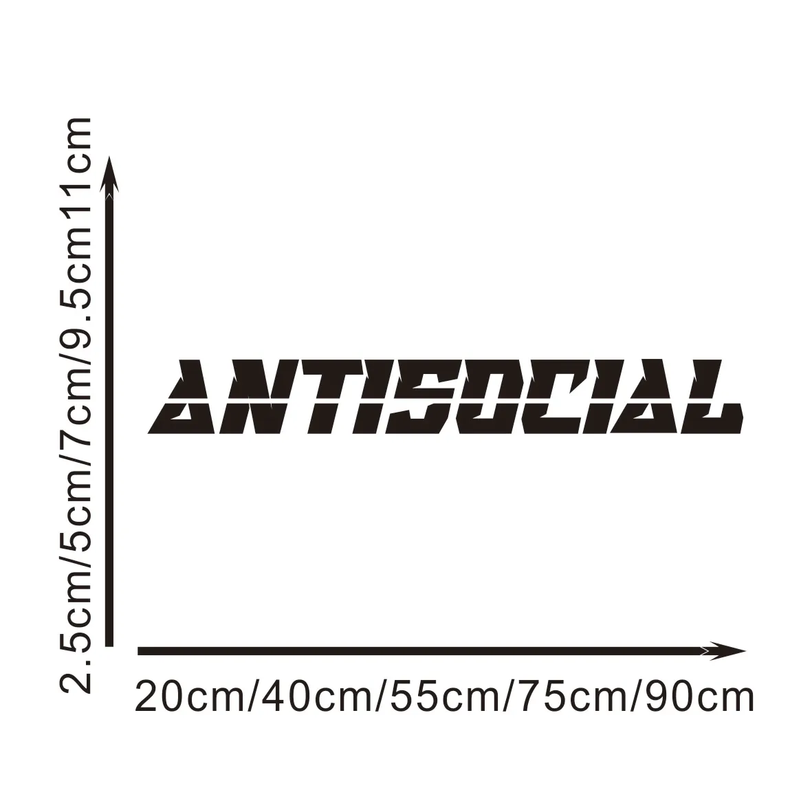 

Antisocial Design Vinyl Car Decal Set - Waterproof Decor for Windshield, Window & Bumper | Tuning Accessory with Cool Sticker Pa