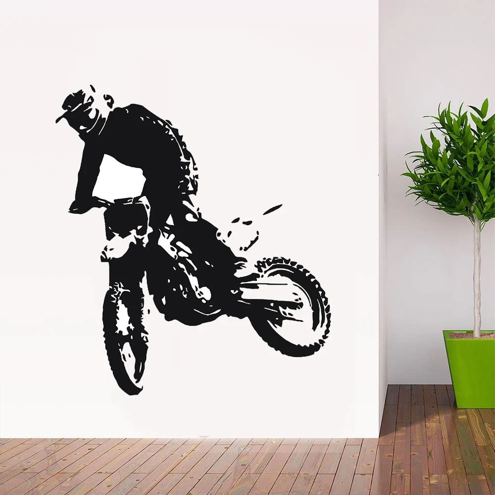 Motocross Moto Dirty Bike Motorbike Wall Art Sticker Decal Home DIY Decoration Decor Wall Mural