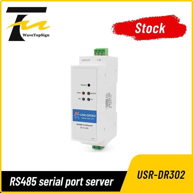 USR-DR302 industrial-grade rail-mounted rs485 standard port installation server serial communication server