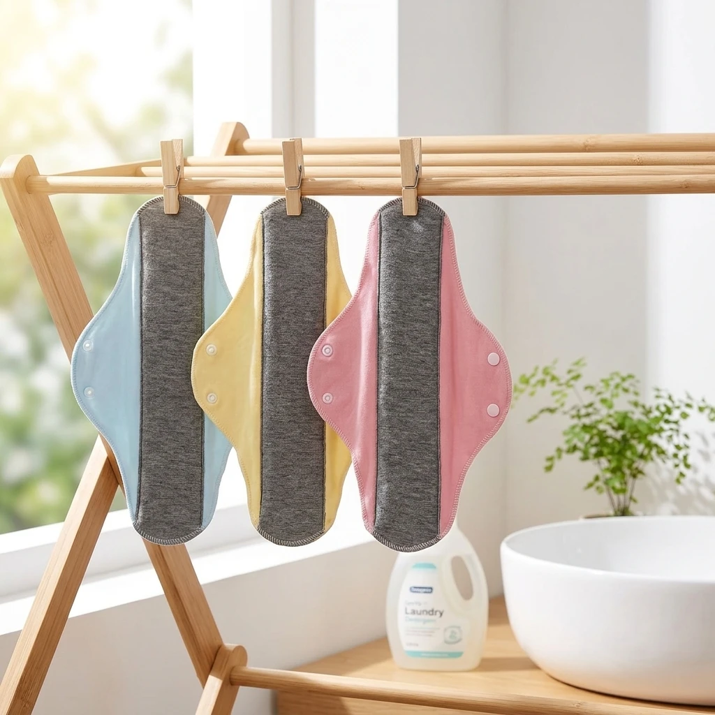 

Durable Washable Period Pads, Reusable Cotton Leakproof Sanitary Napkins Sustainable for Women BHL1513