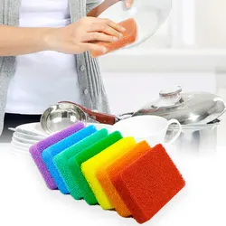 8pcs Silica Gel Odorless Silicone Sponge For Dish Washing   Strong Cleaning Power Durable Ceramics