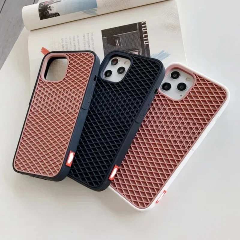Para Vans 3D Waffle suela de zapato funda de teléfono para iPhone 17 16 15 14 13 12 11 Pro Max 8 Plus XS Max XR cubierta suave avanzada a prueba de golpes