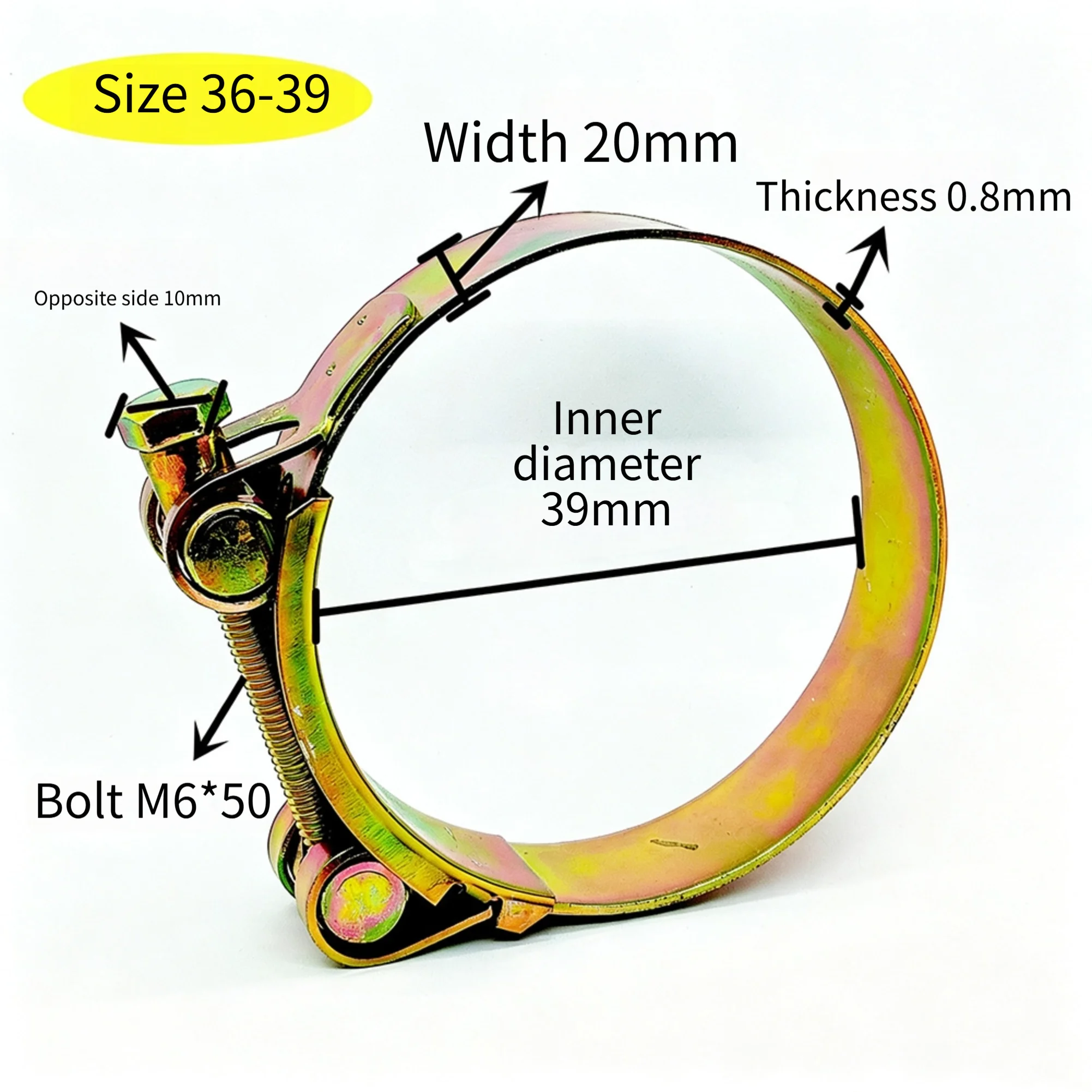 Stainless Steel T-Bolt Hose Clamp for Exhaust Turbo Systems and Silicone Hoses in Automotive and Motorcycle Applications