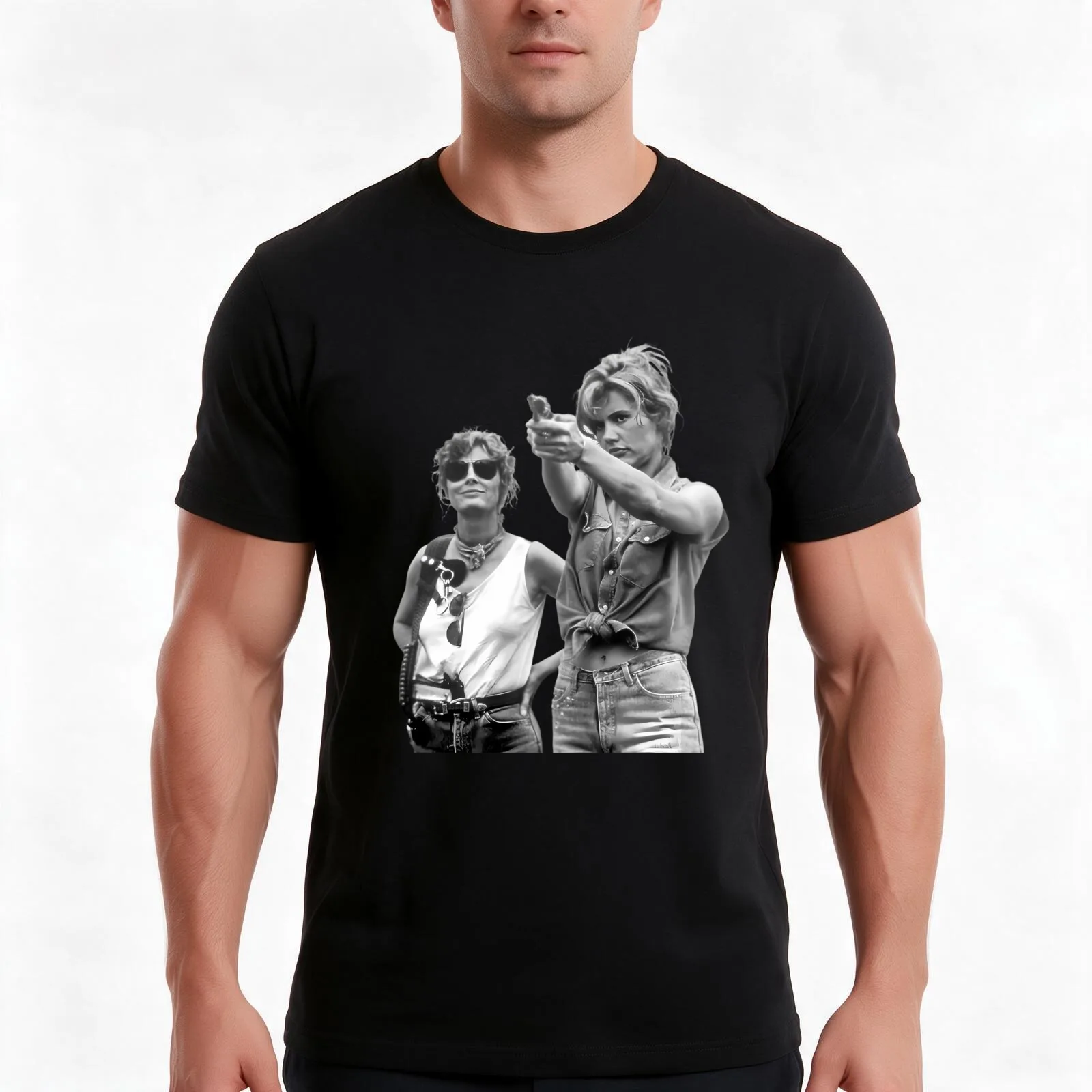 Thelma And Louise Gift Movie Geena Davis Susan Sarandon T-Shirt, Summer Casual Cotton Tee, Oversized Streetwear Tops