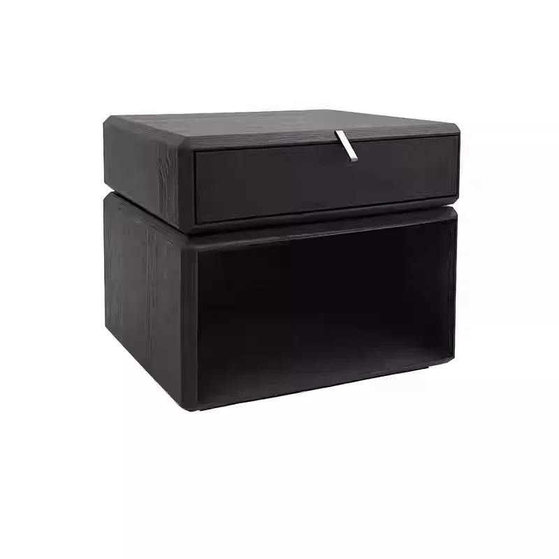 

Rotating simple bedside table, designer locker, walnut bedroom bedside table