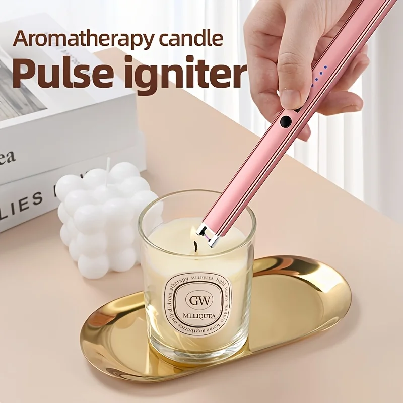 USB Rechargeable Pulse Arc Lighter Windproof Flameless Extended Lighters  Portable Tool for Outdoor Camping BBQ&Kitchen Ignition