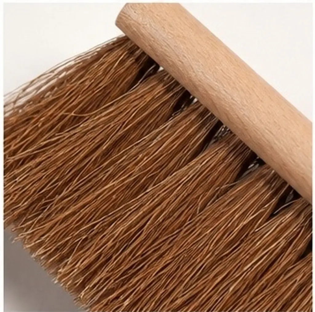 Fireplace Brush with Wooden Handle & Dense Coconut Fiber Bristles for Ash, Coal, Ember Cleaning