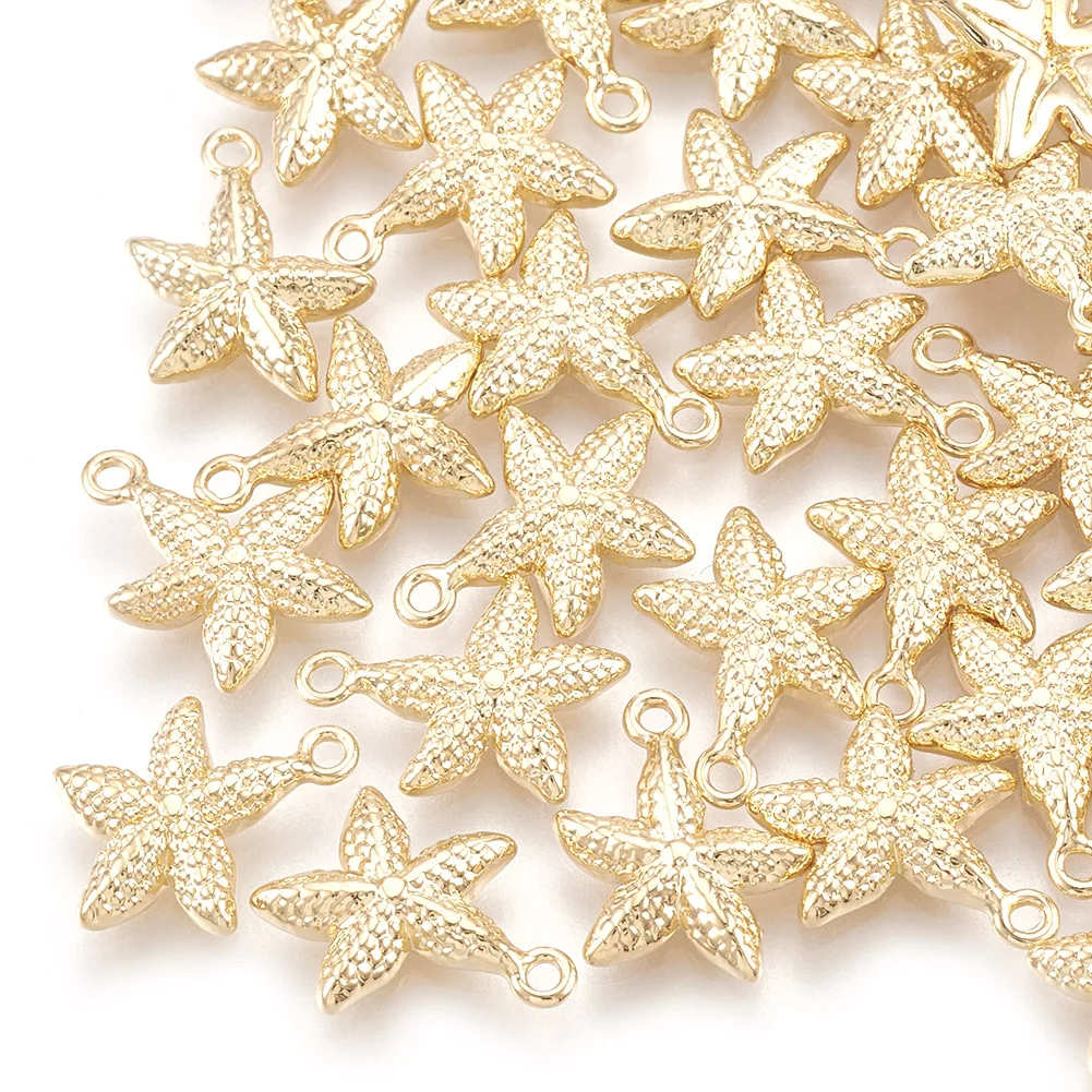 

5pcs Metal Charms Gold Plated Starfish/Sea Stars for Making DIY Jewelry Necklace Earring Bracelet Craft Supplies Summer & Beach