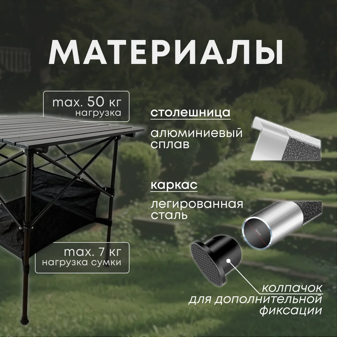 Outdoor Folding Table Chair Camping Aluminium Alloy Picnic Table Waterproof Durable Folding Table Desk For 70*70*70cm