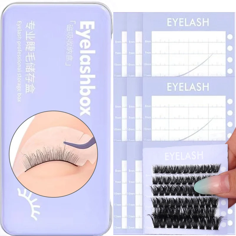 Women Magnetic Storage Box for Eyelash Iron Storage Box and Suspended Magnetic Sheet Set False Eyelashes Extension Storage Tools