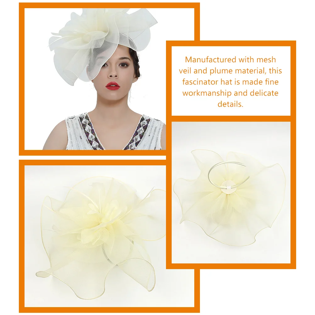 

Veil Fascinator Hat Mesh Plume Lightweight Elegant Wedding Cocktail Tea Party Fascinators Hair Clip Headband Women