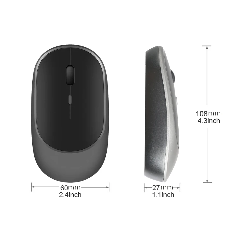 Mouse Wireless Mouse ricaricabile Gamer Dual Modes Bluetooth-compatibile 2.4G USB Mute Mouse per Laptop Pad Tablet Macbook Mause