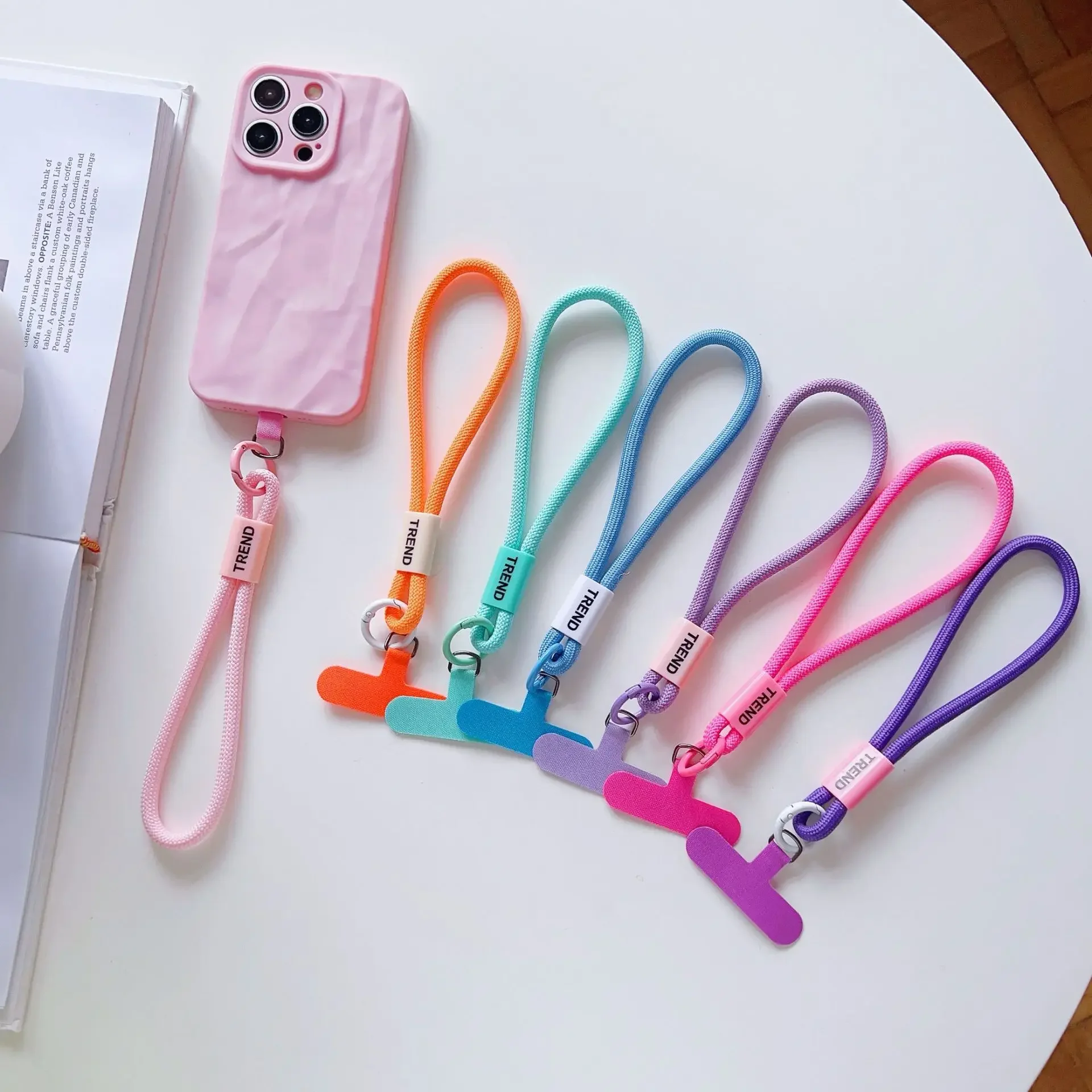 قابل للتعديل الهاتف شريط للرسغ سلسلة أزياء بسيطة لون الحلوى الهاتف المحمول الحبل العالمي لمكافحة خسر المفاتيح حزام الهاتف المحمول