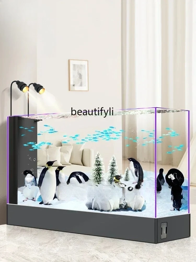 

New Fish Tank Floor Partition Aquarium Household Ecological Change Water Glass Fish Globe