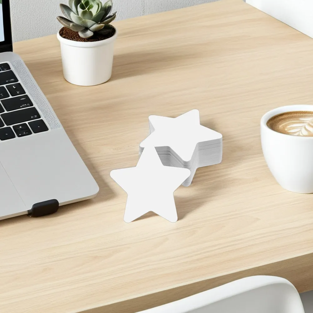 100Pcs Star Shaped Paper Cutouts White Bulletin Board Decor for Classroom Office Spring Back to School Star Decorative Cutout