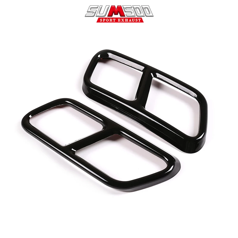 1 زوج يغطي الكسوة لمرسيدس S R Class GL GLA GLC الفولاذ المقاوم للصدأ قطع غيار السيارات الخلفية العادم الخمار غطاء أنبوب طرفي قطع غيار السيارات #4