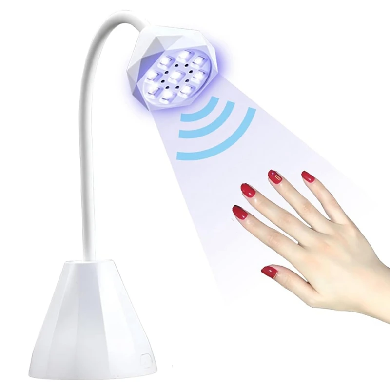 

UV LED Nail Lamp Cordless Fast Curing, Rechargeable Gooseneck Flash Cure UV Gel X Light For Gel Polish Nails