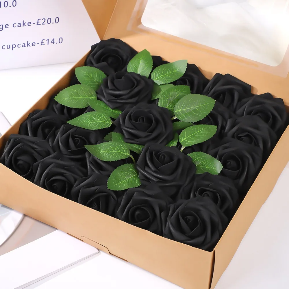 25 Stück künstliche Rosenblumen aus Schaumstoff, künstliche Blumen für Valentinstag, DIY-Geschenke, Ornament, Hochzeit, Heirat, Dekoration, Heimdekoration – Detail 19