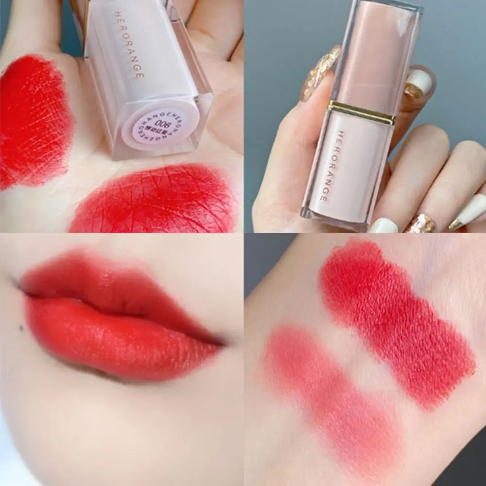 Matte 6 Kleuren Lipgloss Waterdichte Gladde Zijdeachtige Kristallen Buis Lippenstift Langdurige Vierkante Make-Up Cosmetische Lippenstift Dagelijks