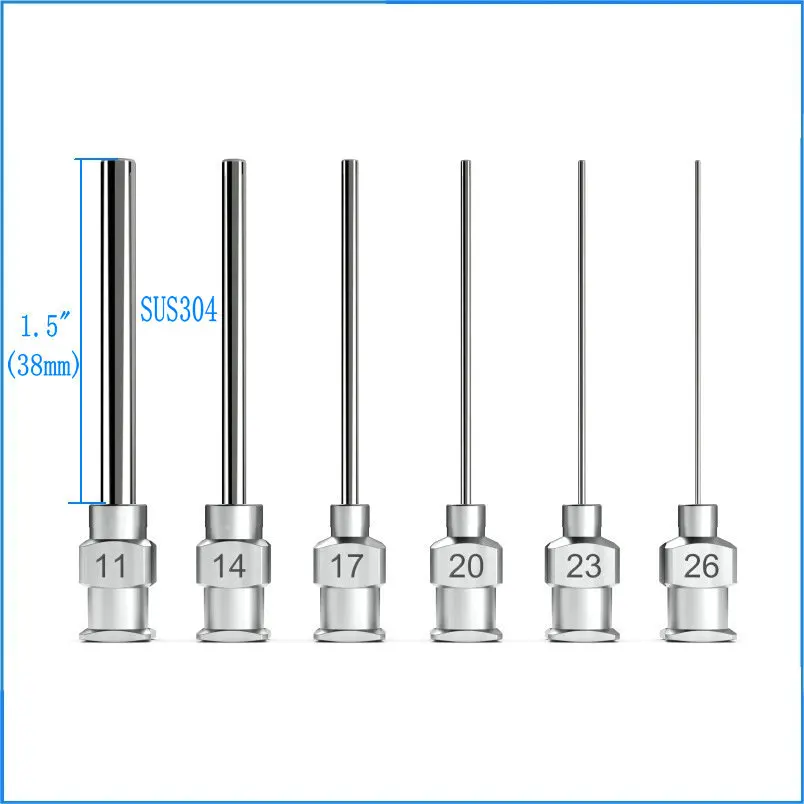 1/4,1/2,1,11/2,2-Inch Stainless Steel Blunt Tip Fluid Dispensing Needle 8 ~ 30 Gauge