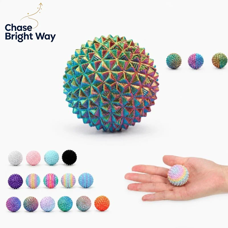 Portable 3D Printed Massage Ball 1Pcs Multi Thorn Spiky Tactile Tool for Stress Relief Travel Sensory Training