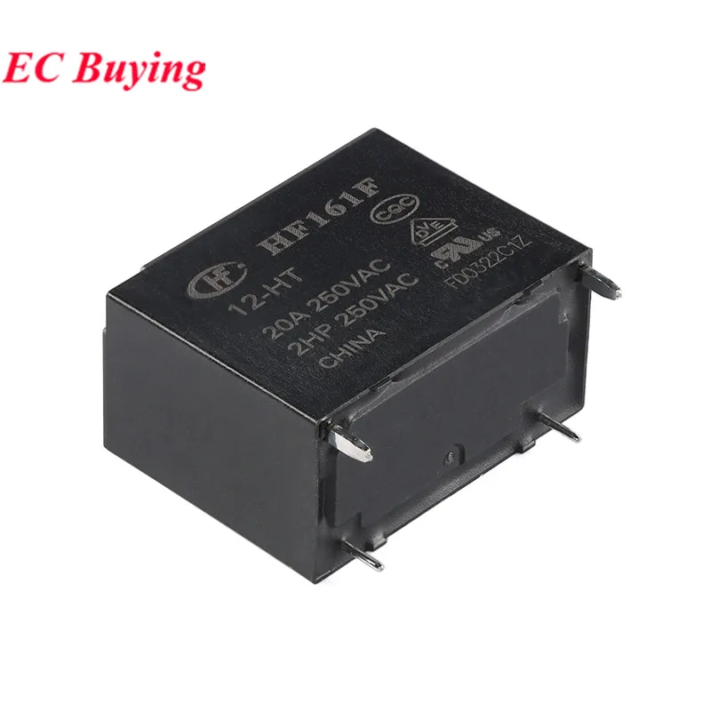 10Pcs/1pc HF161F HF161F-W 12-HT 24-HT Power Solar Relay 12VDC 24VDC DC 12V 24V 20A 26A 4Pin Relais Rele Normally Open NO