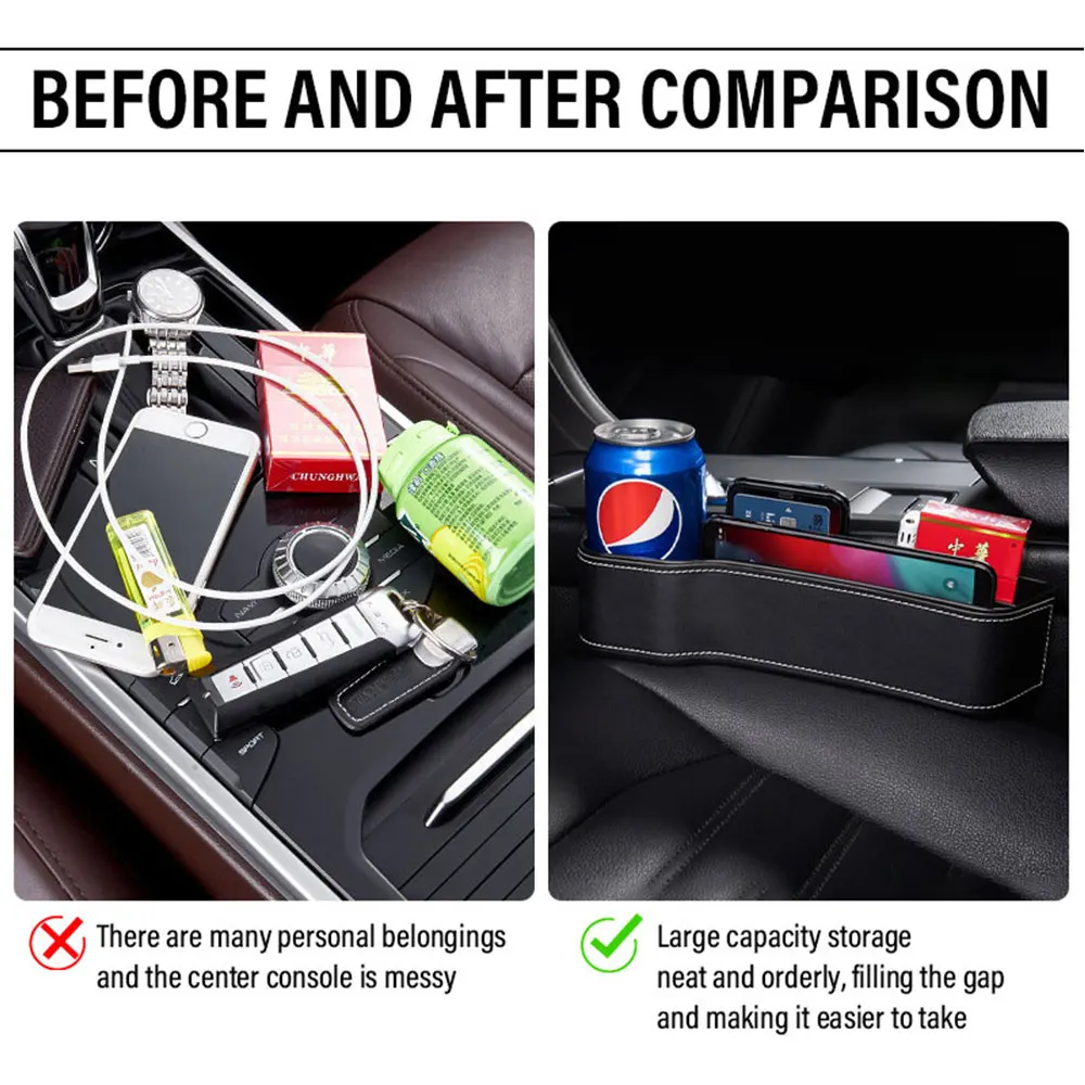 Car Seat Organizer Crevice Storage Box Card Phone Holder Pocket For Audi Sline A4 B7 B8 B9 A3 8P 8V 8L A5 A6 C6 C5 C7 A1 Q2 Q3