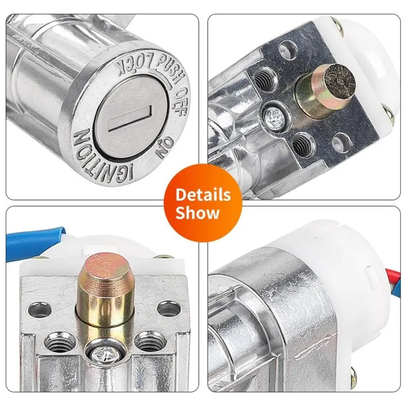 ABHS-E-Bike Ignition Key Switch Lock With 2 Keys, Universal 3 Wire Power Lock For Electric Bicycle Battery Scooter