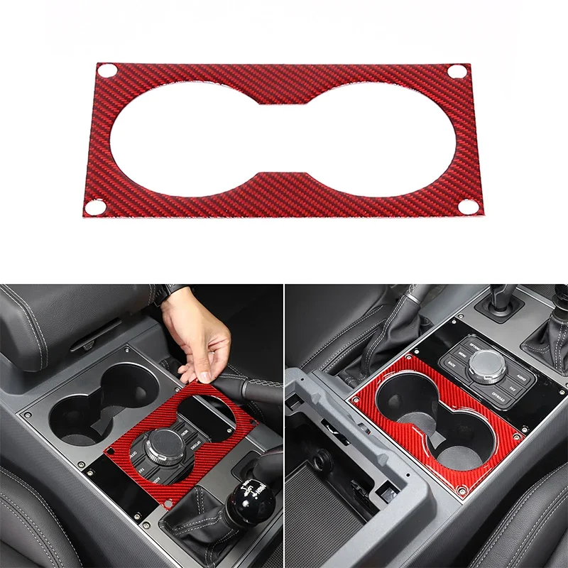 

For Ineos Grenadier 2020-2024 Soft Carbon Fiber Car Styling Car Center Control Water Cup Holder Panel Sticker Car Accessories