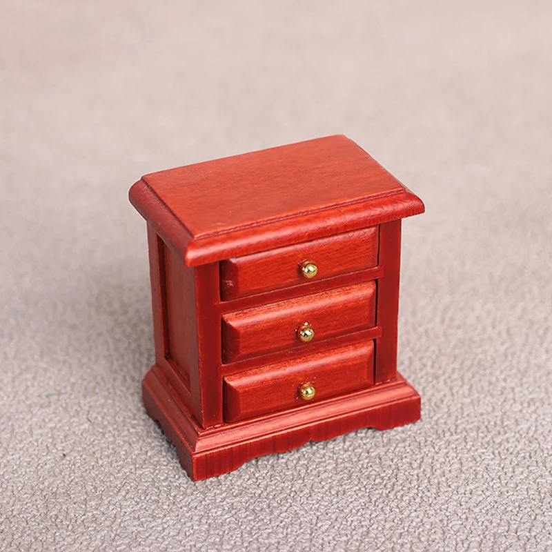 1:12 Dollhouse Miniature Bedside Table Chest Of Drawers Storage Cabinet Furniture Model Decor Toy Doll House Accessories