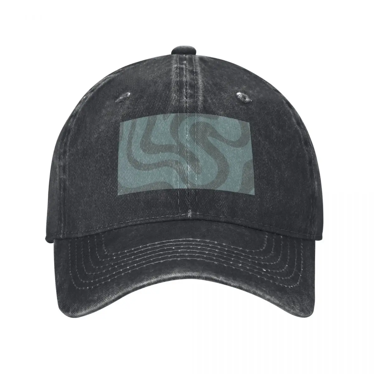 Muted teal retro squiggles Baseball Cap Sports Cap Rave Luxury Brand Caps For Women Men's