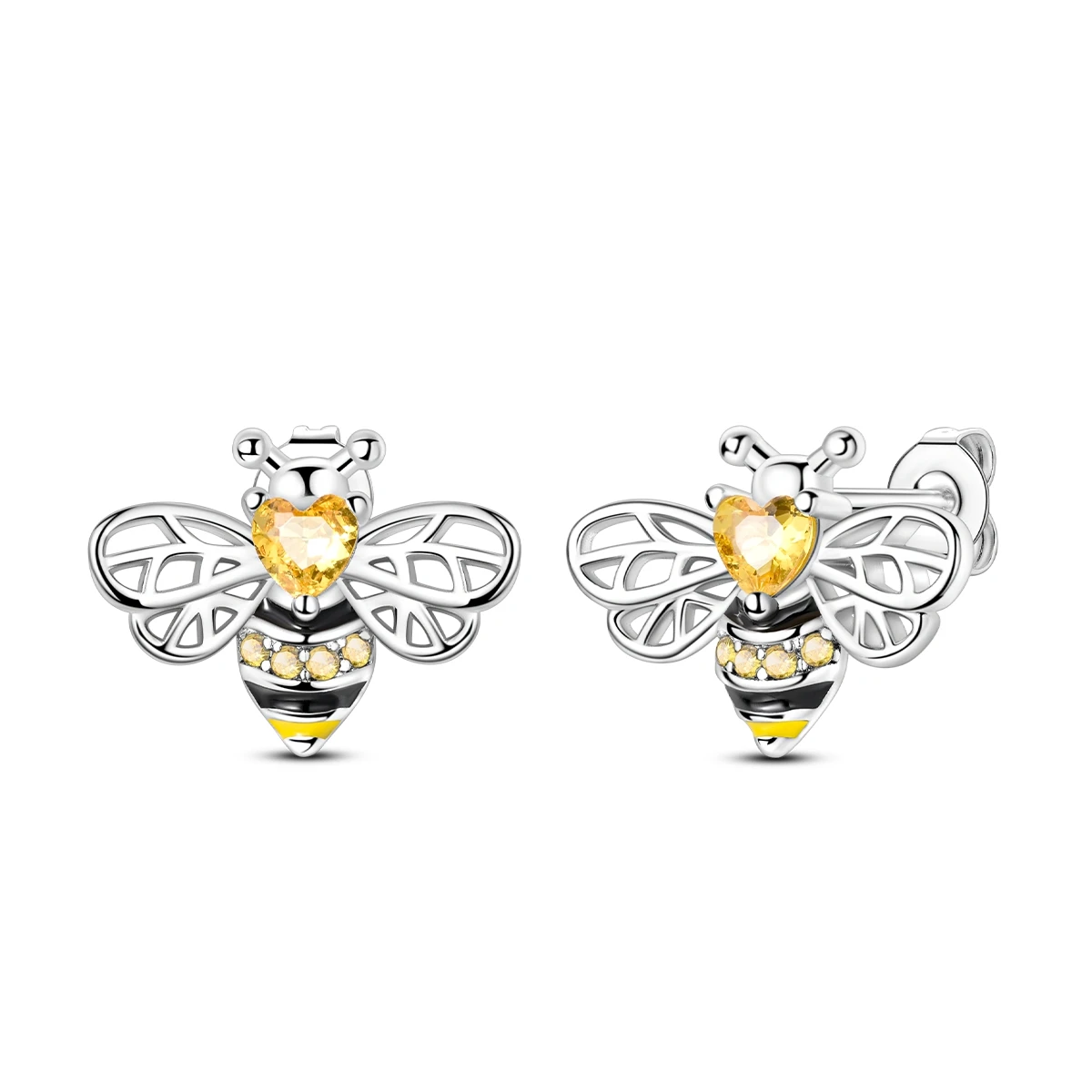 925 Sterling Silver Cute Bees Insects Earrings Stud Earrings For Lady S925 Jewelry Party Exquisite Birthday Gifts