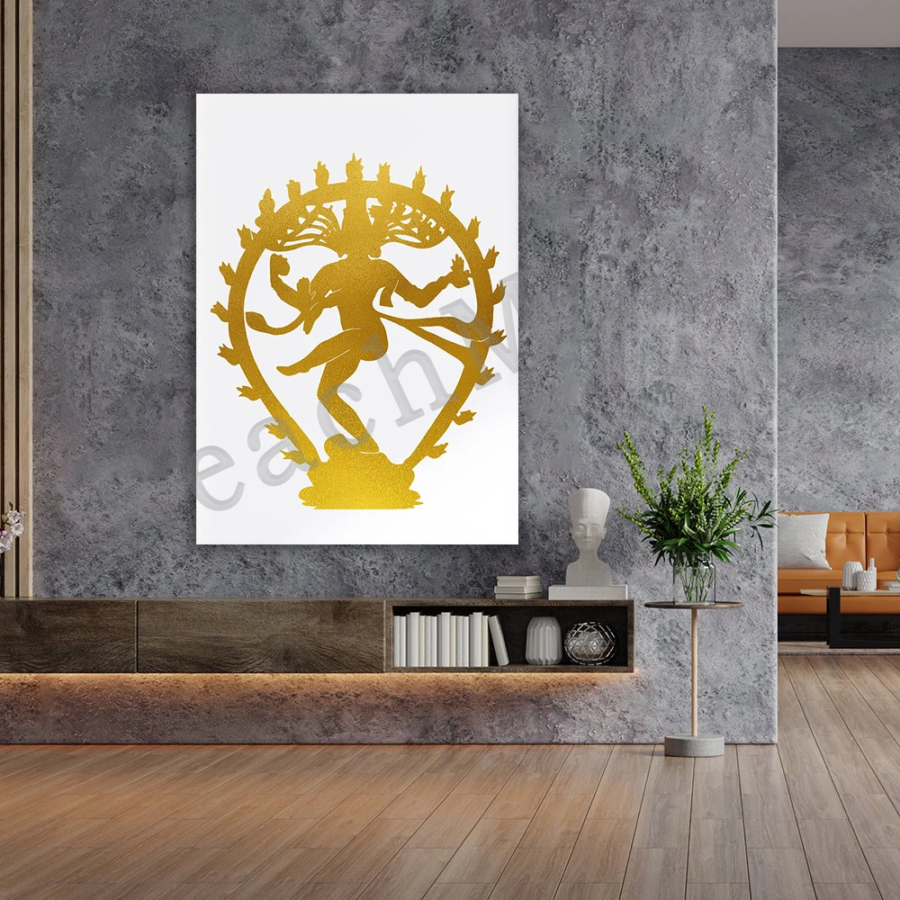 

Nataraja Shiva Lord of the Dance Lord Shiva Gold Art Print Poster Decor Gift