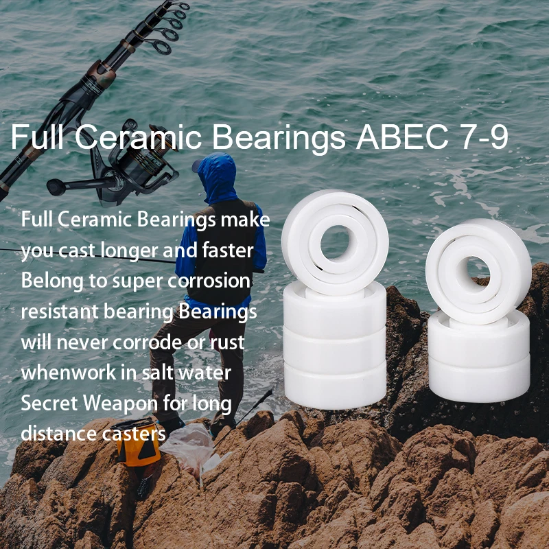 1 pz R188 CE cuscinetto in ceramica 6.35x12.7x4.763 cuscinetto in ceramica completa ABEC-9 ZrO2 cuscinetto in Zirconia