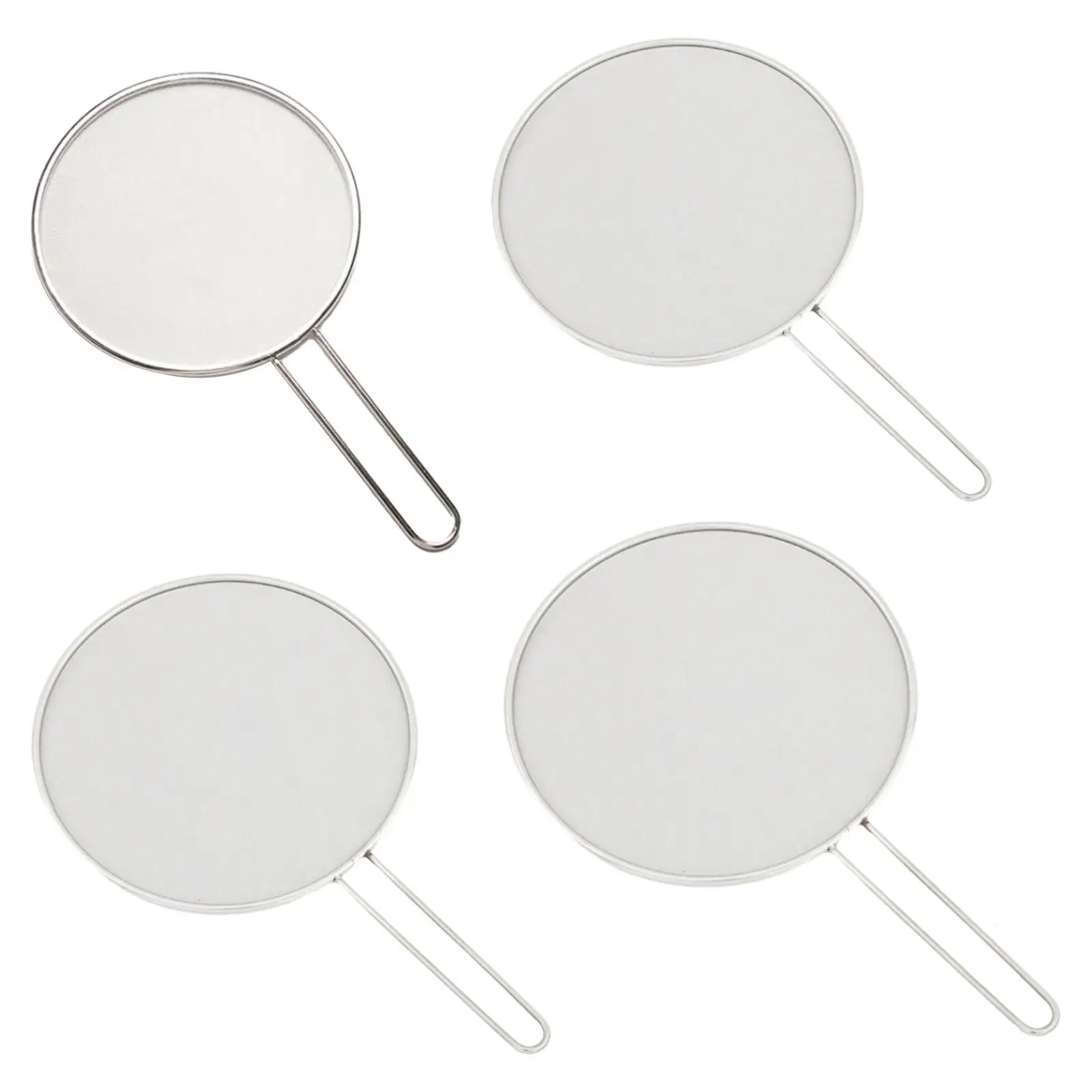 Stainless Steel Fine Mesh Splatter Screen Comfort Handle Cooking Lid Kitchen Gadget for Pan Protection