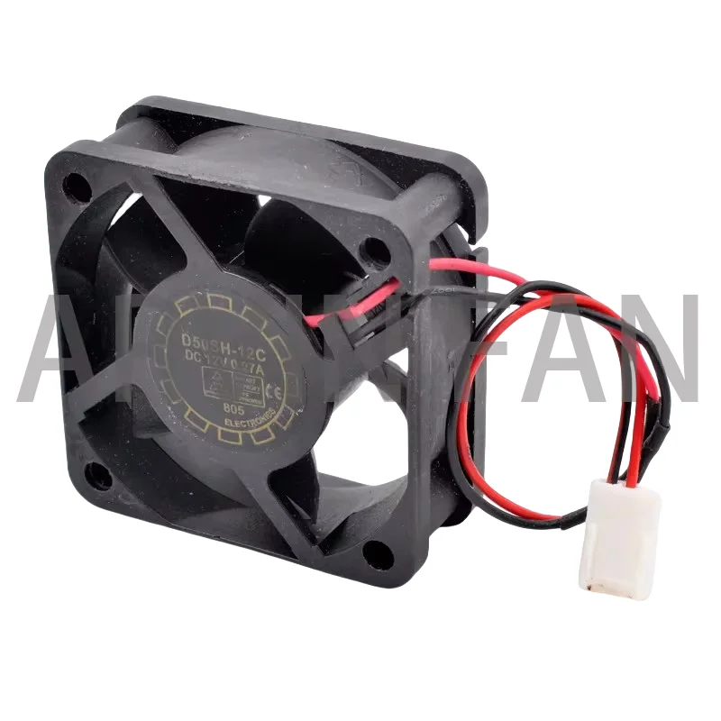 Ventilador de Grande Volume Adequado para Transformadores de Potência, D50SH-12C, 5cm, 50mm, 50x50x20mm, DC12V, 0.27A