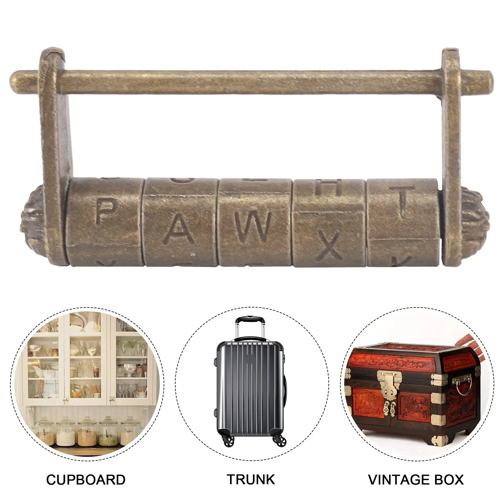 

ABLK Antique Chinese Style Lock Password Locks for Box Cabinet Drawer