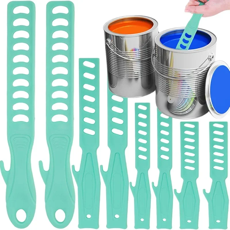 Miscelatore di vernice multifunzionale Asta di agitazione Bastone Raschietto per tamburo in plastica Miscelazione Secchio manuale Strumento portatile Set di vernici a base d'acqua