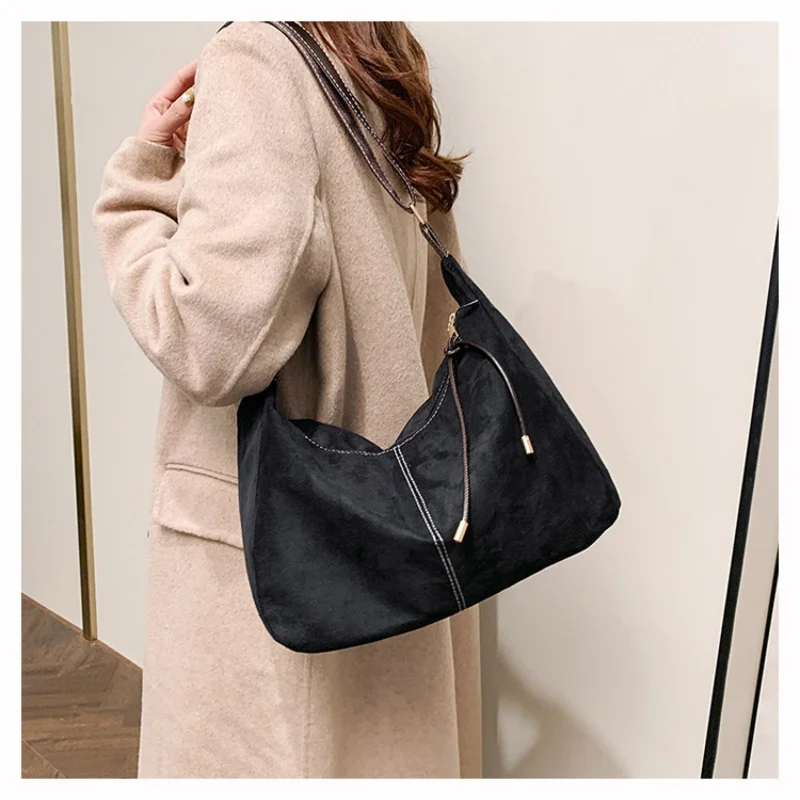 بو الجلود ركاب أزياء خمر عارضة حمل حقيبة أنيقة حقائب كروسبودي للنساء الملمس مزاجه سعة كبيرة #6